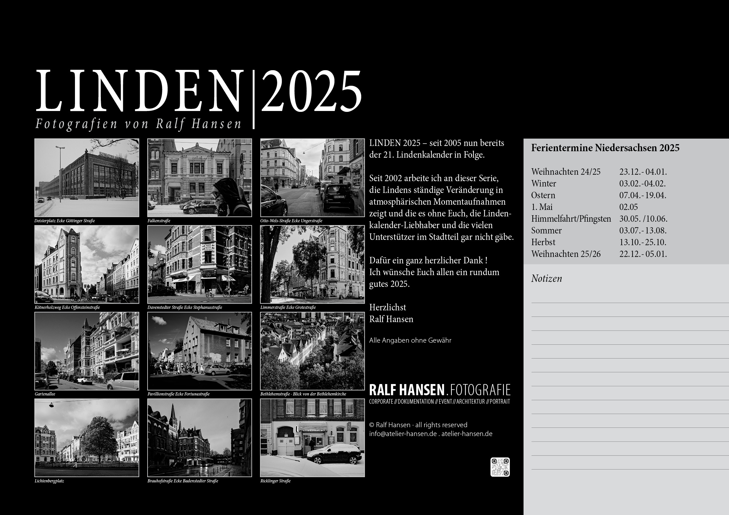 Linden Kalender 2025 Übersicht